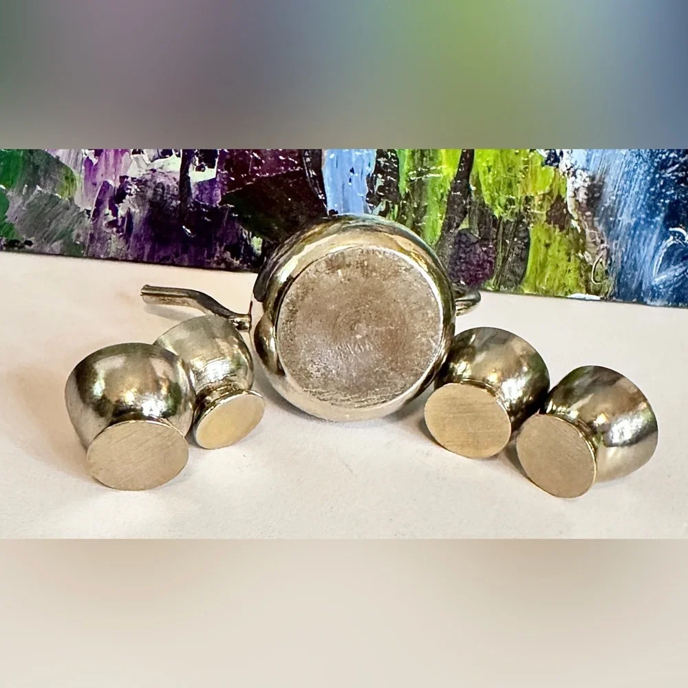 Solid Metal Miniature Tea Set - Picture 3 of 4